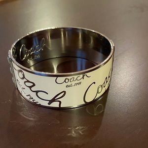 Coach silver and white bangle
